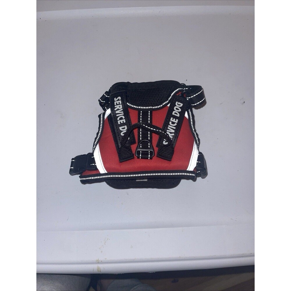 Service Dog Harness With Handle Size XS Red Reflective